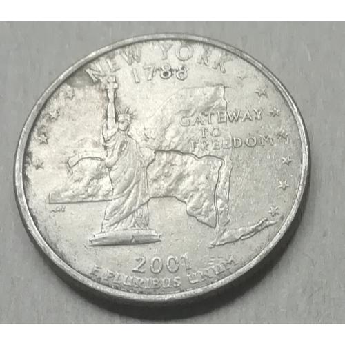 США 25 цент (квотер) 2001 D- Штаты и территории =Нью-Йорк