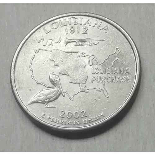  США 25 цент (квотер) 2002 D-Штаты и территории=Луизиана