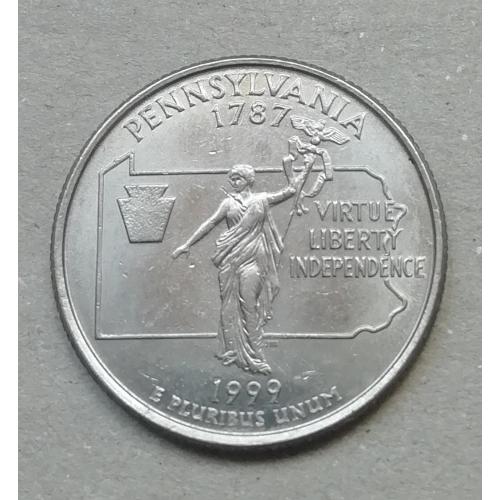  США 25 центов 1999 D Пенсильвания