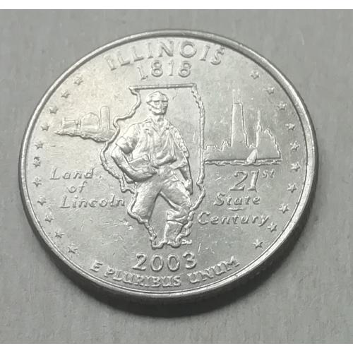  США 25 центов (квотер) 2003 P-Штаты и территории - Иллинойс