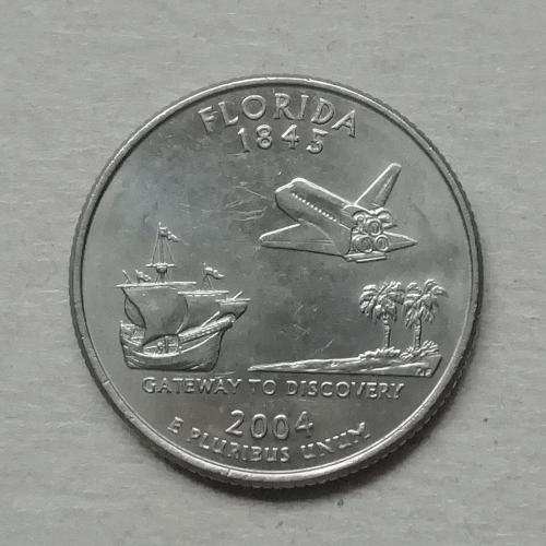  США 25 центов (квотер) 2004 D «Штаты и территории - Флорида» 
