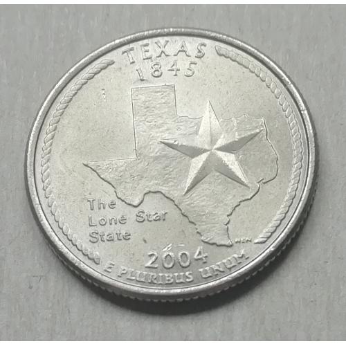 США 25 центов ( квотер ) Техас P 2004