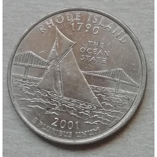  США 25 центов Род-Айленд   2001 