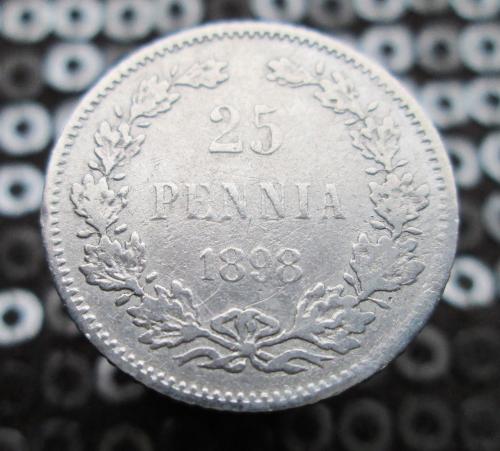 25 пенни 1898 г. Россия для Финляндии.Серебро.Оригинал.