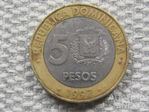 Доминиканская Республика 5 песо 1997 года 50 лет Центробанку #2933