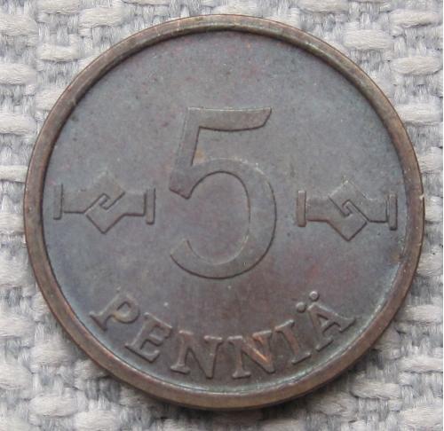 Финляндия 5 пенни 1976 года #13700