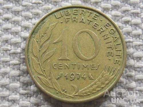 Франция 10 сантимов 1974 года #3703