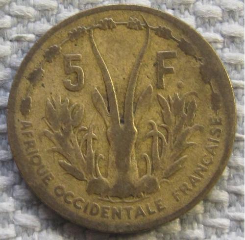 Французская Западная Африка 5 франков 1956 года #10729