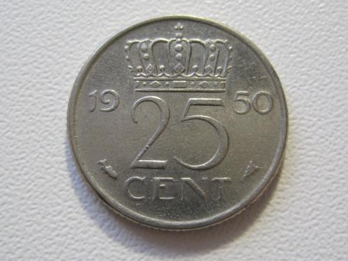 Нидерланды 25 центов 1950 года #35157