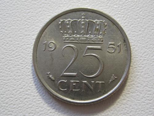Нидерланды 25 центов 1951 года #35158