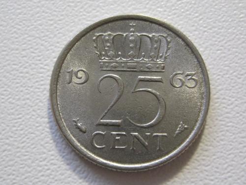 Нидерланды 25 центов 1963 года #35161