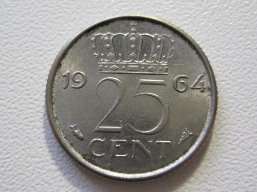 Нидерланды 25 центов 1964 года #35162
