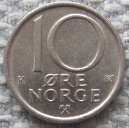 Норвегия 10 эре 1987 года #11211