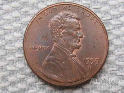 США, 1 цент 1995 года D #1750