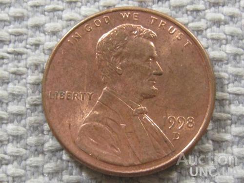 США 1 цент 1998 года D #4922