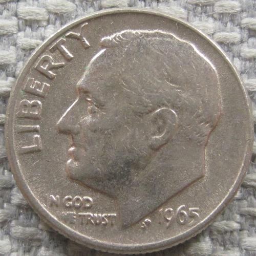 США 1 дайм (10 центов) 1965 года #12142