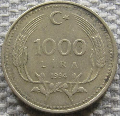 Турция 1000 лир 1994 года #12944
