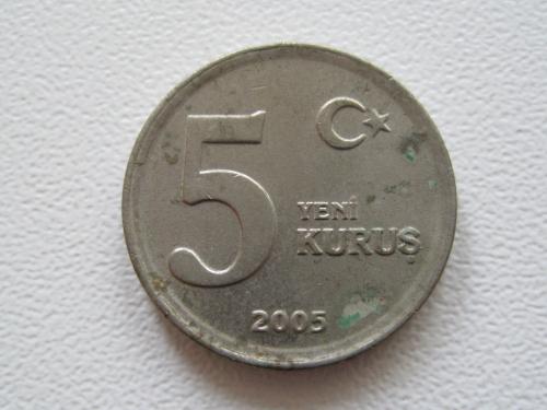 Турция 5 новых курушей 2005 года #14285
