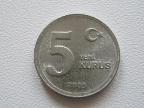Турция 5 новых курушей 2005 года #14286