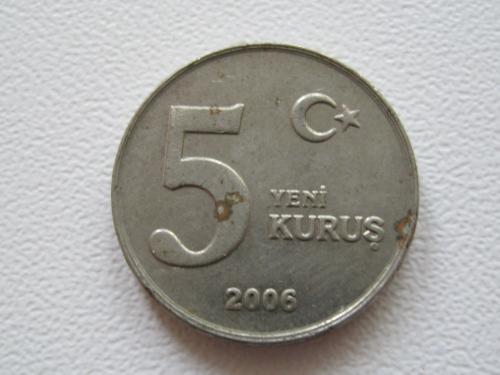 Турция 5 новых курушей 2006 года #14288