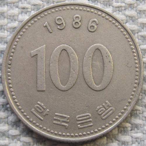 Южная Корея 100 вон 1986 года #11603