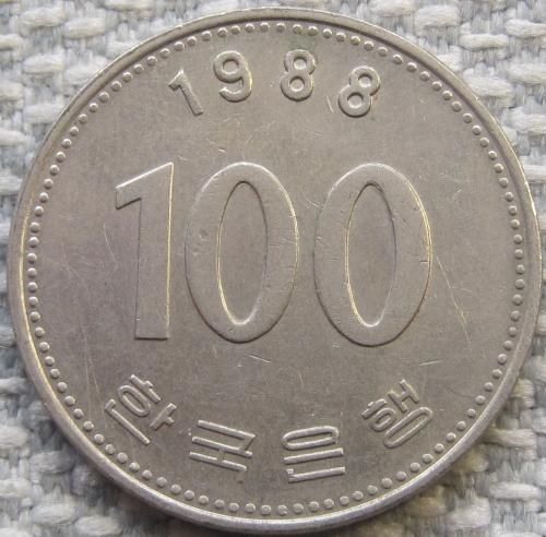 Южная Корея 100 вон 1988 года #11604