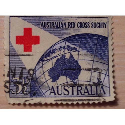 Марка. Австралия. Красный крест.