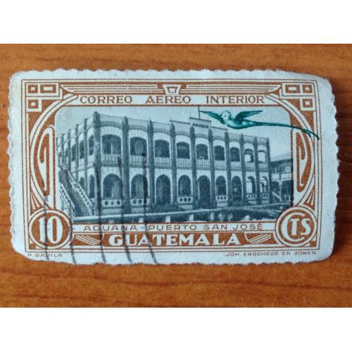 Марка. Гватемала. Aduana - Puerto San Jose. 10 centavos.