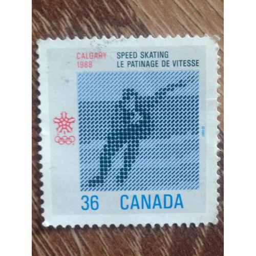 Марка. Канада. Calgary 1988. Speed skating. '