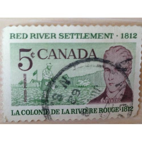 Марка. Канада. Red River Settlement 1812.