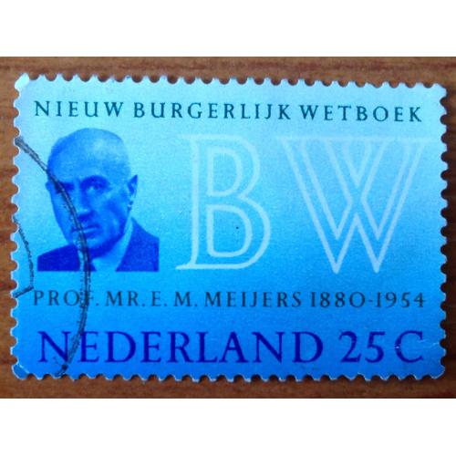Марка. Нидерланды. 25 с. Prof. Mr. E.M.Meijers.