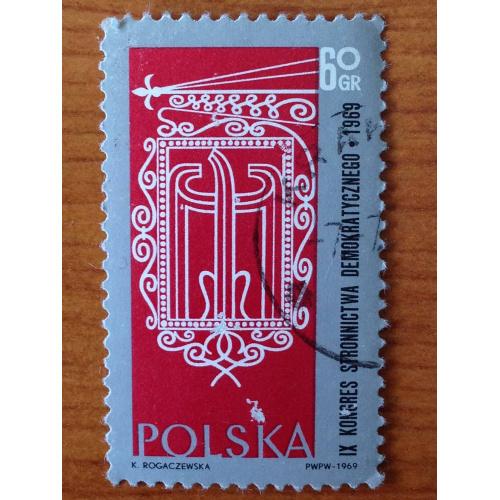 Марка. Польша. 60 GR. 1969 г.