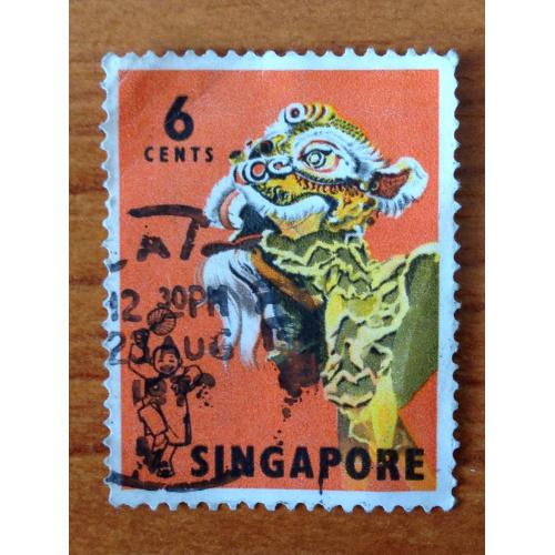 Марка. Сингапур. 6 cents.