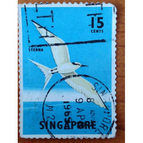 Марка. Сингапур. Птица. 15 cents. 1962 г.