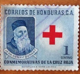 Марка. Гондурас. Красный крест.