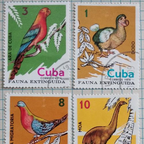 Куба 1974г. Вымершие птицы