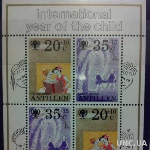 марки и блок Антильских островов 1979г.