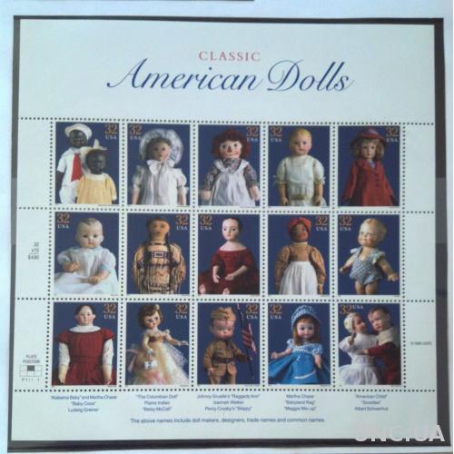 США 1996 Куклы Америки лист