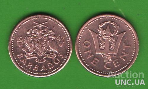 1 цент Барбадос 1992