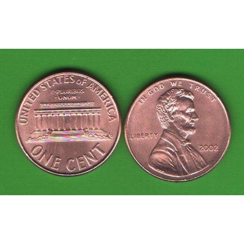 1 цент США 2002