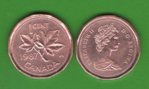 1 цент Канада 1987