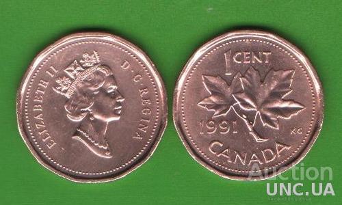 1 цент Канада 1991