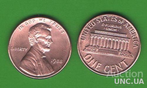 1 цент США 1988