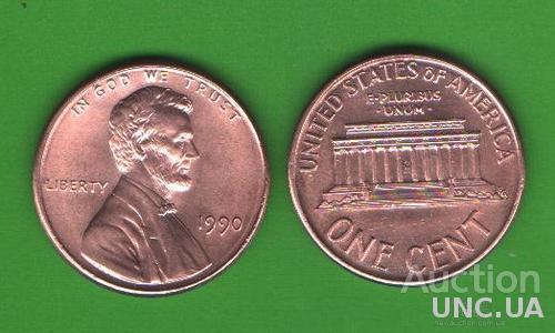 1 цент США 1990