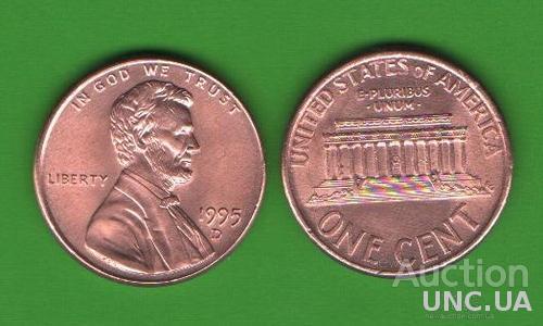 1 цент США 1995 D
