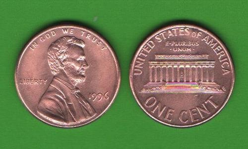 1 цент США 1996