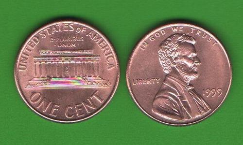 1 цент США 1999