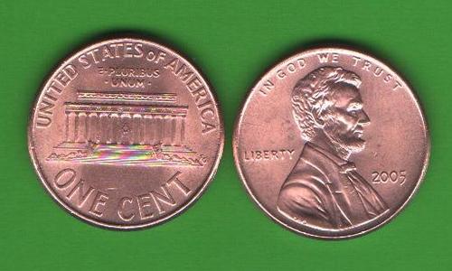 1 цент США 2005