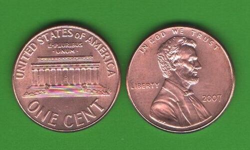 1 цент США 2007