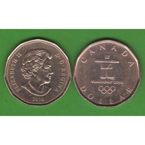  1 доллар Канада 2010 (Lucky Loonie - Olympic Games Vancouver)